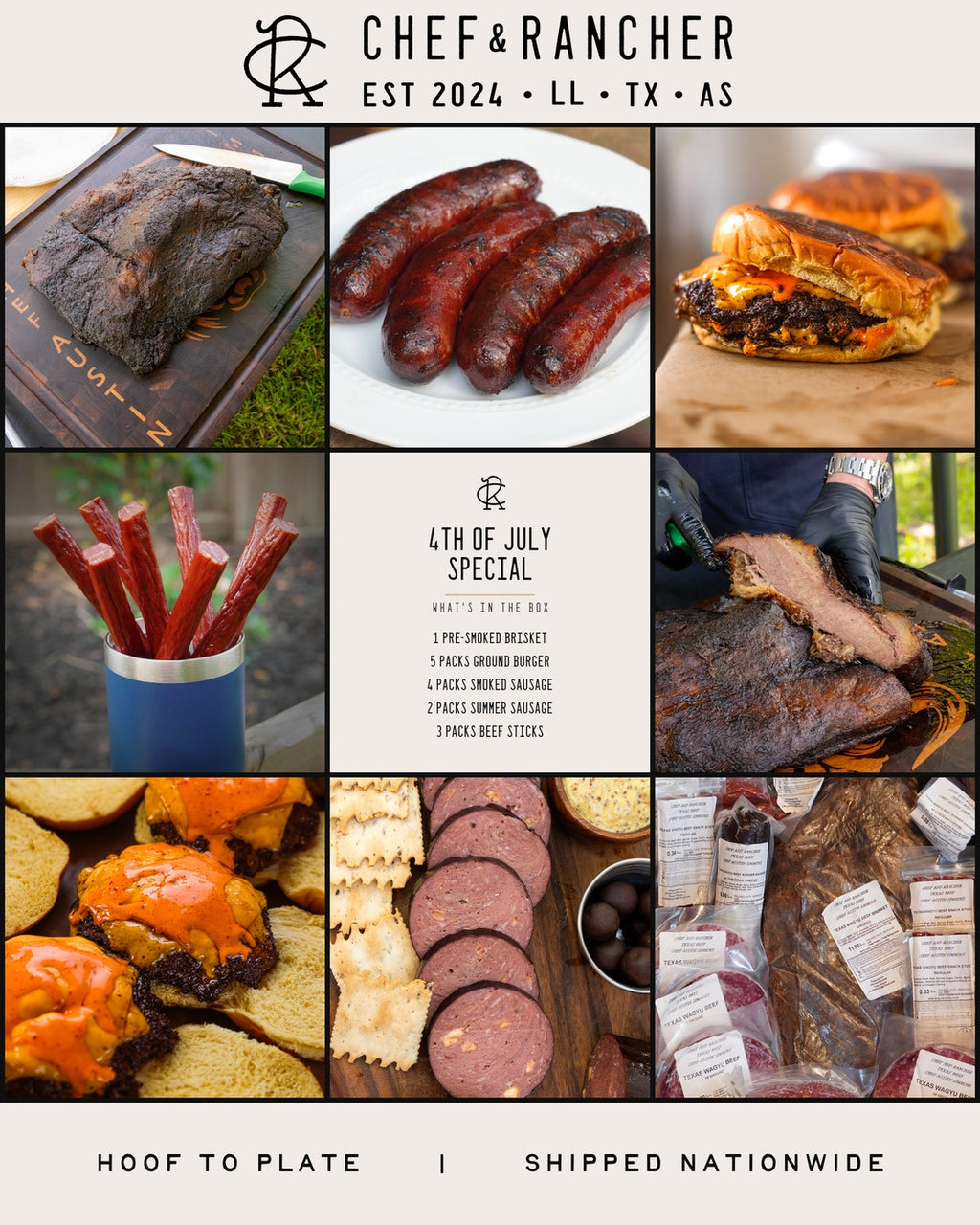 4th of July Special: Pre-Smoked Wagyu Brisket & Beef Box